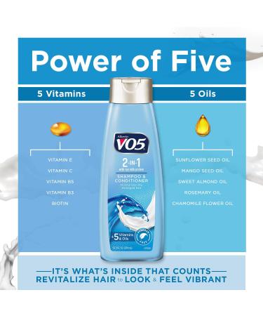 VO5 Moisturizing 2-in-1 Shampoo Conditioner, 12.5 Fl Oz - Pack of 1 - Buy Online on GoSupps.com
