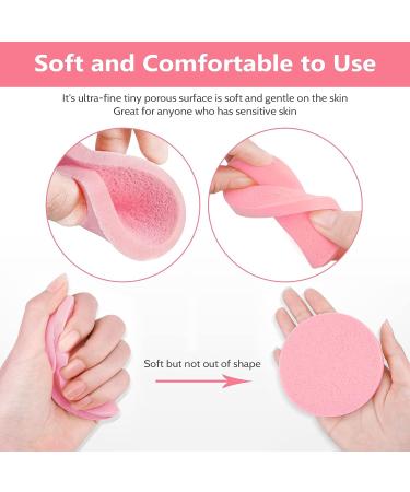 120 Pieces Compressed Facial Sponges - Professional Exfoliating Makeup Removal Pads for Spa Cleansing, Pink - Buy Online on GoSupps.com