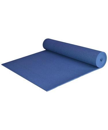 YogaAccessories Extra Wide and Extra Long 1/4'' Deluxe Yoga Mat Blue