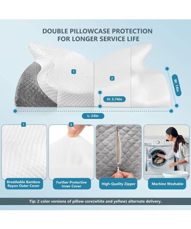 ZAMAT Adjustable Cervical Memory Foam Pillow - Orthopedic Contour Pillow for Pain Relief - Cooling Pillowcase Included - Buy Online on GoSupps.com