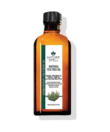 Nature Spell Tea Tree Oil for Hair & Skin 150ml Hair Oil for Itchy Scalp Deeply Nourishing - Skincare Oil to Reduce Skin Irritation Redness and Inflamed Skin Made in the UK