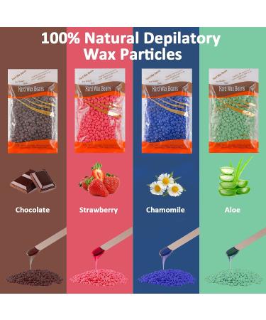 Premium Wax Beans for Hair Removal - 400g Beads & 10 Wooden Spatulas | Full Body Waxing Solution - Buy Online on GoSupps.com