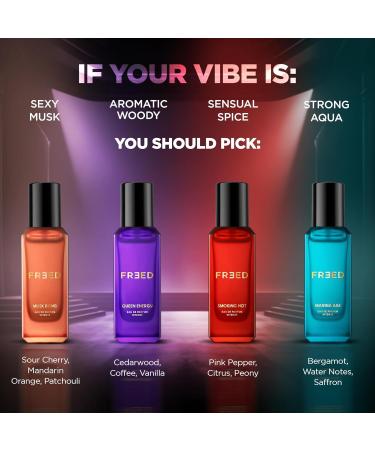 Fre'ed Extra AF Perfume Box | Queen Energy Smokin' Hot Musk Bomb & Marina Bae EDP | Date Night Perfume For Her | Intense & Long Lasting Spicy Oriental Eau De Parfum | Best Gift for Women (4 x 20ml) - Buy Online on GoSupps.com