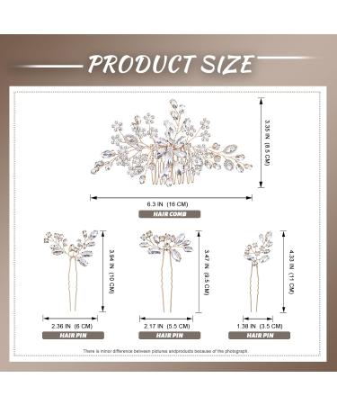 Hair Comb Pearl Bridal Hair Piece Hair Accessories for Women and Girls (Gold) - Buy Online on GoSupps.com