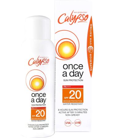 Calypso Once A Day Tan & Protect SPF15-200 ml and Once A Day Sun Protection Lotion SPF20 | 8 Hours Sun Protection | Non Greasy | Superior 4 Start UVA Rating - 200 ml CALC20L SPF 15 + Sun Protection Lotion 20 SPF - Buy Online on GoSupps.com