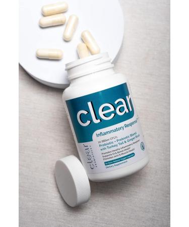 Clear Probiotics Inflammatory Support Supplement - Gut Health - Body Aches Relief - Antioxidants - Turkey Tail & Ginger Root - 60 capsules - Buy Online on GoSupps.com
