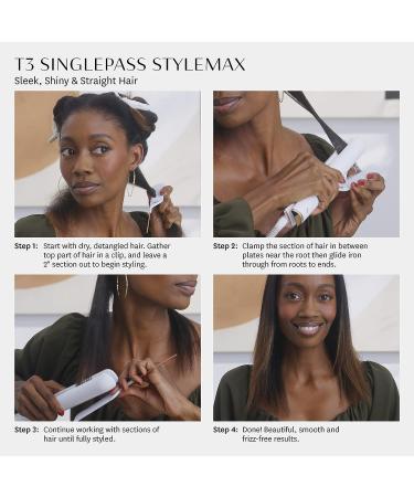 T3 SinglePass StyleMax Professional 1 Ceramic Flat Iron - 9 Heat Settings - Custom Heat Automation - For Straightening, Waving, Curling & Styling - Buy Online on GoSupps.com