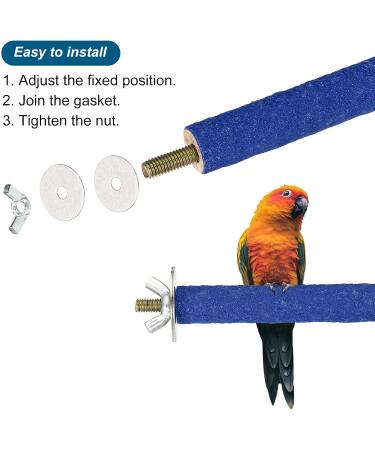 Patikil 0.6x3.9 Vogel Paw Bird Wood Bars Stand - Cage Accessories for Small Birds Parrots & Lovebirds - Blue - Buy Online on GoSupps.com
