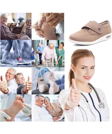 Shop Adjustable Edema Slippers for Diabetics | Wide Fit Walking Shoes with Straps - Men's Orthopedic Autumn Black Size 8 - Buy Online on GoSupps.com