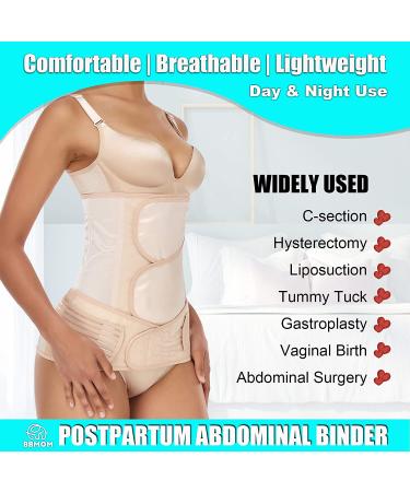 2-in-1 Postpartum Belly Band & C-Section Recovery Belt - Medium Beige - Buy Online on GoSupps.com