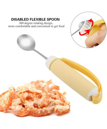 EVTSCAN Adaptive Utensils Disabled Patient Arthritis Elderly Kitchen Utensil Fork Or Spoon Removable Flexible Rotating Eating Tablewares (Spoon) - Buy Online on GoSupps.com