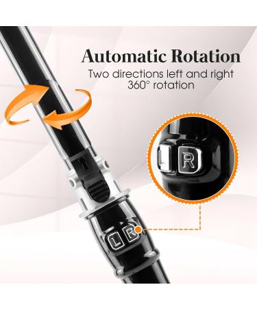 Hair Curler Automatic Curling Iron: 1.1inch Waver Hair Tool with 30s Instant Heat - Rotating Curling Wand Black - Buy Online on GoSupps.com