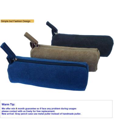 Enyuwlcm Heavy Canvas Stationery Portable Simple Pencil Bag and Practical Durable Compact Zipper Pencil Case 1 Pack Blue - Buy Online on GoSupps.com