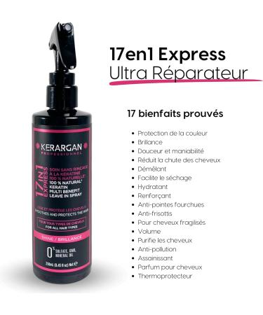 Kerargan - Keratin Tonic Lotion for Shiny and Strengthened Hair - Moisturizing Detangling Thermoprotective - Anti-Frizz and Volume - Sulfate GMO and Mineral Oil Free - 250ml - Buy Online on GoSupps.com