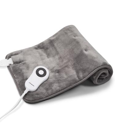 Warm Storm Heating Pad for Back Pain Relief Double Flannel 12 X 24  Electric Heating Pads for Cramps with 4 Hours Auto Shut Off  5 Heat Settings Moist Dry Heat Options Machine Washable