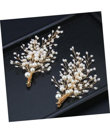 minkissy 1 Pair Wedding Headpiece for Bride Wedding Hair Clip Rhinestone Hair Accessories Pearl Hair Accessories Hair Clips Flower Hairpins Wedding Accessories Miss Rhinestones - Buy Online on GoSupps.com