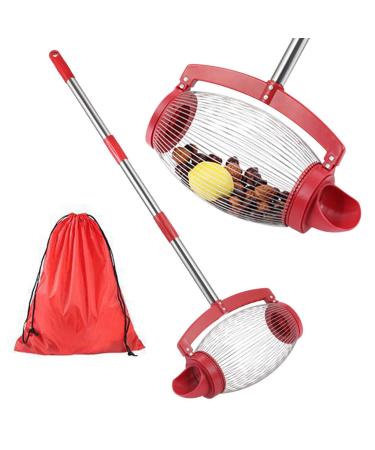 Linsition Nuss -collector - nut harbor with an adjustable long handle - nut collector for walnuts small fruits rubber balls nut collecting tools