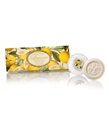 Lemon soap round 3 pieces each 100g handmade Italian soap from Fiorentino citrus 99.8 g (pack of 3)