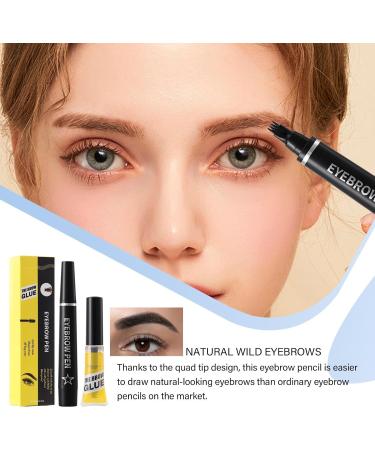  dewdat Microblading Eyebrow Pen Microblading Eyebrow Pencil - Smudge and Sweat Resistant Eyebrow Pen - Liquid Eyebrow Makeup Pen 4-Prong Fork with Gel - Buy Online on GoSupps.com