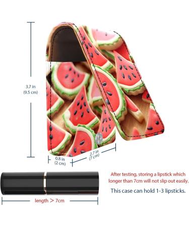 Travel Lipstick Organizer Case - Portable Makeup Bag with Mirror | Cartoon Watermelon Design - Cute & Functional Makeup Storage - Buy Online on GoSupps.com