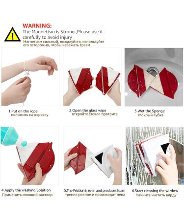 Clean Triangle Magnetic Double-Sided Wipe High-Rise Glass Wipe Double-Layer Hollow Glass Wiper Window Scraper Artifact B - Buy Online on GoSupps.com