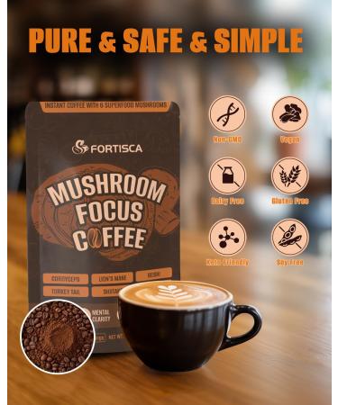 Mushroom Coffee (35 Servings) 6 Mushrooms (Lion s Mane Cordyceps Turkey Tail Reishi Shiitake&King Trumpet) Mixed With Gourmet Arabica Instant Boosting Coffee for Balanced Energy & Focus & Immune Support 7.14 Ounce (Pack of 1) - Buy Online on GoSupps.com