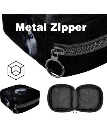 Stylish Women's Napkin Storage Bag - Cool Husky Dogs Design Portable Menstrual Cup & Bandages Organizer - Buy Online on GoSupps.com