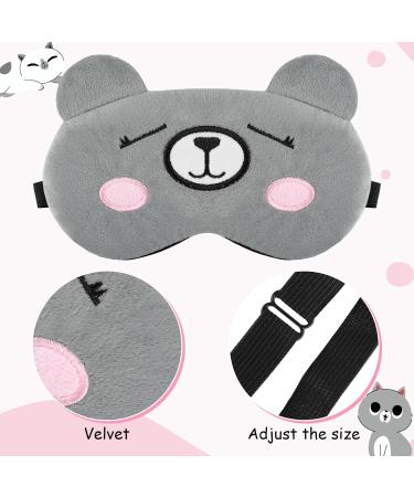 Buy Cute Animal Sleep Masks for Kids - 4 Pack Adjustable Eye Masks | Soft Comfortable & Perfect for Women & Children in Pink Brown Grey Blue - Buy Online on GoSupps.com