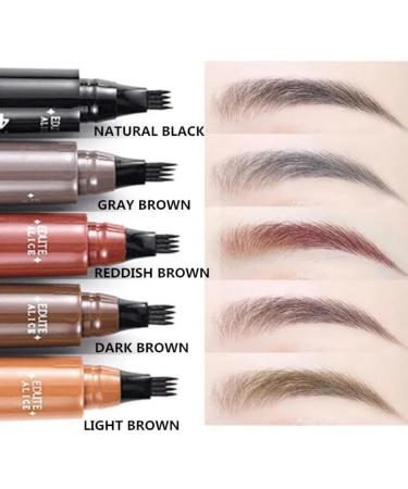 2024 New 3D Waterproof Microblading Eyebrow Pen Magic Eyebrow Pencil 4 Tipped Precise Brow Pen Waterproof Makeup Contouring Pen Fine Stroke Creates Natural Makeup Effect (Color : 1pcs-Gray Brown) - Buy Online on GoSupps.com