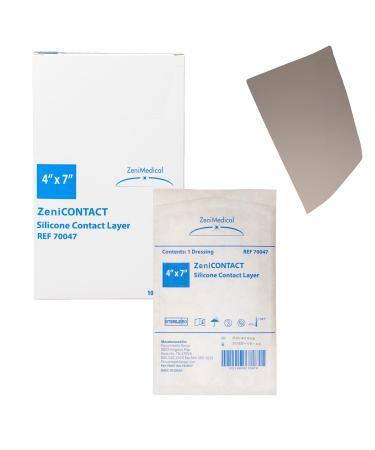ZeniContact (4" x 7") Silicone Contact Wound Dressing Sterile 100% Open Mesh Non-Adhering Dressing Can be Cut to Shape Flexible & Soft Primary Dressing 10/Box