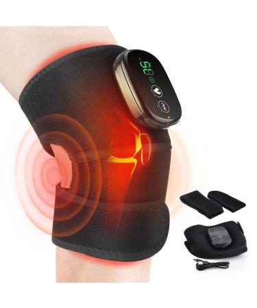 Heated Vibration Knee Massager with Heat Function Portable Knee Heating Pad Knee Massager for Men Women