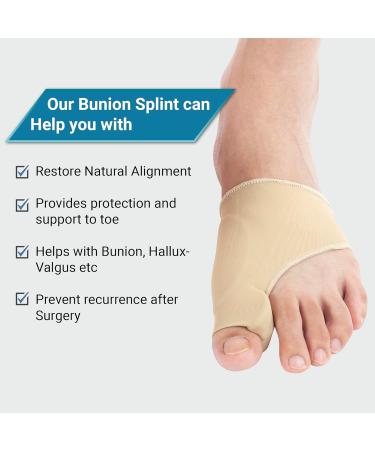 360 RELIEF Silicone Bunion Corrector - Big Toe Separator & Pain Relief | Beige Large Pair + Mesh Laundry Bag - Buy Online on GoSupps.com