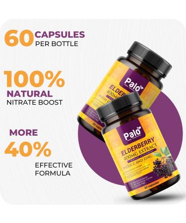 Palo Immune Boost Elderberry Extract Capsules for Immune Support & Antioxidant Protection Seasonal Wellness & Year-Round Defense 120 Vegan Capsules - Buy Online on GoSupps.com