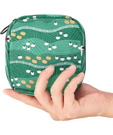 Sanitary Napkin Storage Bag Portable Period Bag for Women Teen Girls Sheep Grassland Pattern Menstrual Cup Pouch Nursing Pad Holder (Multicolor) Color 1 - Buy Online on GoSupps.com