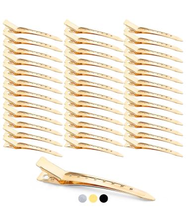 Mbsomnus 36 pieces compartment clamps hairdresser gold duck hair clip 9cm hair clips metal alligator clips hair clips with holes hair clips women clips for hairdressing salon girl hair styling