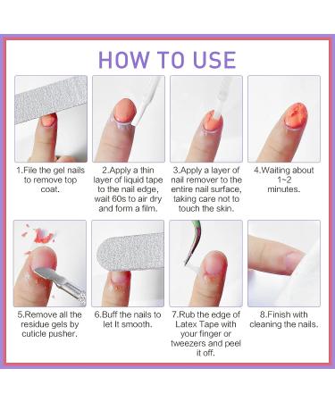 VANSISOS Gel Nail Polish Remover | Peel Off Liquid Latex Tape | Quick 3-5 Minute Removal | Includes Wooden Stick, Nail File, and Cuticle Pusher - VS01 - Buy Online on GoSupps.com