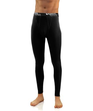 Men's Sesto Senso Cotton Long Underwear Set - Thermal Long-Sleeve Undershirt & Pants - 4XL Black - Winter Functional Wear - Buy Online on GoSupps.com