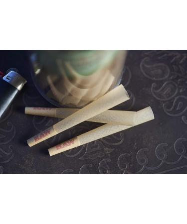 RAW Cones 1 1/4 Size 100 Pack - Slow Burning Pre Rolled Rolling Papers & Tips | Classic Raw Paper | Green BlazerTube - Buy Online on GoSupps.com