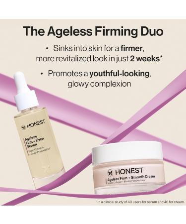 Honest Beauty Ageless Firm and Even Serum Powered by Vegan Collagen Elastin Polypeptides Firmer-Looking Skin Fragrance Free EWG Verified Cruelty-Free 1 fl oz Firming Serum 1 fl oz - Buy Online on GoSupps.com