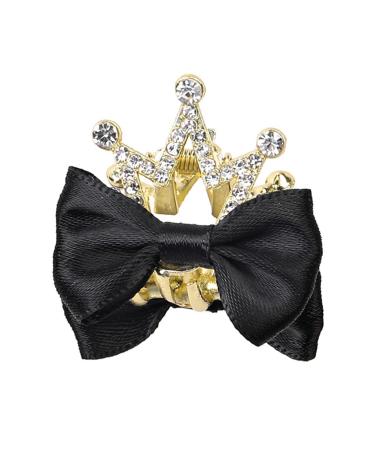 Women Hair Clip Bowknot Decor Shiny Rhinestones Rabbit Ear Hair Pin Anti-slip Teeth Small Hairpin Hair Accessories