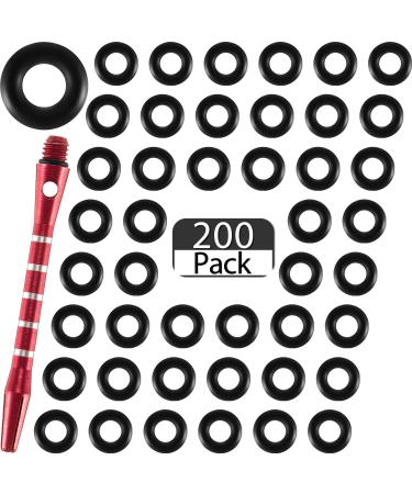 200 Pieces Dart Shaft O-Rings Rubber Dart Washer Rings Non-Slip Dart Rod Ring to Keep Shafts Tight