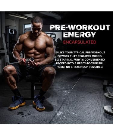 Six Star Pro Nutrition Pre-Workout N.O. Fury - 60 Caplets for Energy & Focus - Buy Online on GoSupps.com