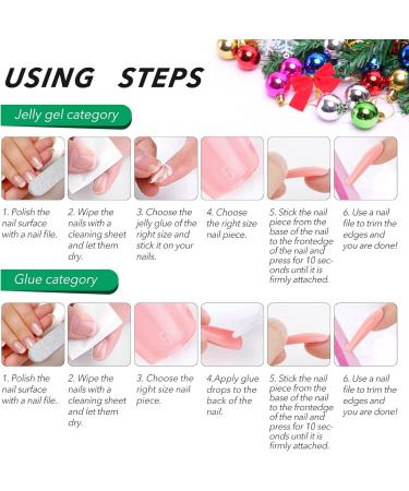 288 Pieces Christmas False Nails Full Cover Press on Christmas False Nail Tips Snowman Christmas Tree Elk Snowflake Patterns Christmas Nail Art Decorations for Women Girls - Buy Online on GoSupps.com