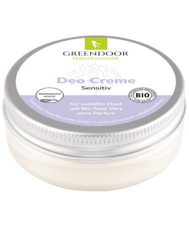 GREENDOOR GREENDOOR Sensitive Cream Deodorant 50ml effective natural deodorant without perfume and aluminum vegan 100% recycled plastic container with organic coconut oil virgin cocoa butter allergen-free