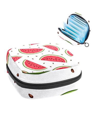 GIAPB Period Bag Sanitary Napkin Storage Bag Period Pouch Travel Makeup Bag Red Watermelon Fruit Color3413