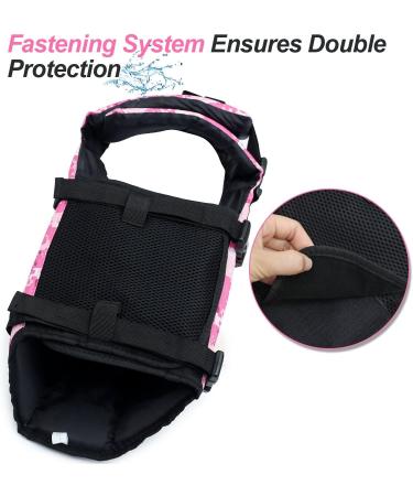 Vivaglory Ripstop Dog Rescue Vest - Improved Buoyancy & Visibility Camouflage Pink for Small/Medium Dogs (M: 53-63cm) - Buy Online on GoSupps.com