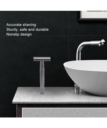 Ankroyu Safety Razor - Double Edge Men's Razor | Vintage Style Manual Razor with Zinc Clear Edge (Black) - Premium Hygiene for International Shipping - Buy Online on GoSupps.com