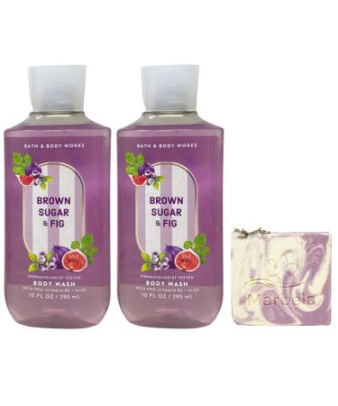 Bath & Body Works Brown Sugar & Fig 2 Body Washes with a Lavender Dream Bar Soap