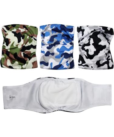 Joydaog Reusable Belly Bands for Small Dogs | 3 High-Quality Camouflage Dog Diapers for Male Puppies | S Size (10-13 Waist) - Buy Online on GoSupps.com
