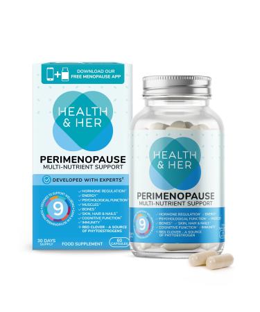 Health & Her Perimenopause Multi-Nutrient Support Supplement, Support for Wellbeing During Pre-Menopause - (The Early Stage of Menopause) Supports Women's Hormone Balance, Energy, Skin,Vegan (60 ct.)